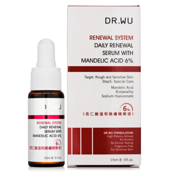 DR.WU達爾膚杏仁酸溫和煥膚精華液15ml（改善痘痘 痘印 黑頭 調理角質 男女士 護膚品）