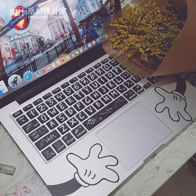 macbook pro鍵盤貼紙黑板蘋果筆記本貼膜MacBook air按鍵貼半透光