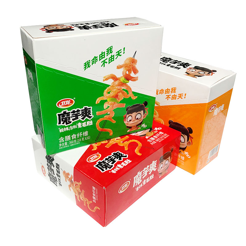 【衛龍魔芋爽】魔芋爽素毛肚整箱3盒60包麻辣香辣酸辣魔芋絲辣條零素食